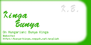 kinga bunya business card